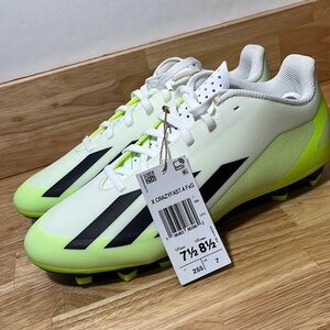 NEW Adidas 7 1/2 M/ 8 1/2 W Cleats X Crazyfast Neon White‎